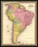Dél-Amerika térkép 1849 angol nyelvű