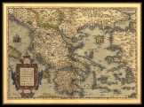Görögország térkép 1570 latin nyelvű 