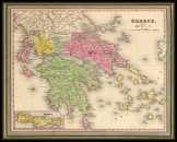 Görögország térkép 1849 angol nyelvű