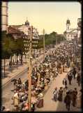 Debrecen Fő utca és piac 1900 poszter 