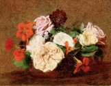 Henri Fantin-Latour: Rózsák vázában vászonnyomat poszter