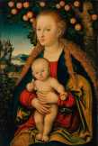 Lucas Cranach: Szűz Mária a kis Jézussal az almafa alatt vászonnyomat poszter
