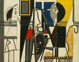 Pablo Picasso: Festő és a modell művészi vászonnyomat poszter reprodukció