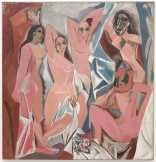 Pablo Picasso: Les Demoiselles dAvignon művészi vászonnyomat poszter reprodukció