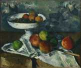 Paul Cezanne: Csendélet gyümölcskínálóval művészi vászonnyomat poszter