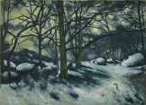 Paul Cezanne: Olvadó hó Fontainebleauban művészi vászonnyomat poszter