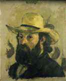 Paul Cezanne: Önarckép szalmakalapban vászonnyomat poszter