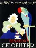   Senator cigarette filter 1935 nosztalgia kereskedelmi plakát poszter