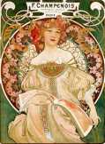  Alfons Mucha: Champenois szecesziós reklámplakát 