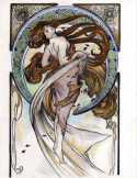 Alfons Mucha: Dance szecesziós reklámplakát 