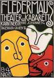 Fledermau német szecessziós színházi reklámplakát reprodukció