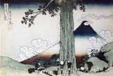 Fuji hegy látképe Mishinából, Kai tartomány 1831 tradicionális  japán festmény metszet 