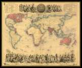 Világtérkép 1850 (brit birodalom) angol nyelvű 