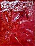 Vörös korall olaj, 40 x 30 cm, fa