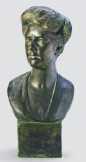 STRÓBL ALAJOS:  Hertzka Tivadarné portréja, 1922  bronzírozott gipsz, j.h.o.:, Strobl Alajos 22, m: 67 cm