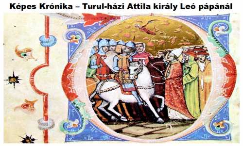 Képes Krónika - Turul-házi Attila király Leó pápánál tárgyal Rómában