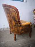 ​Antik chesterfield faragott barokk bőr fote