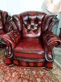 A170 Eredeti chesterfield bőr ülőgarnitúra