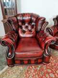 A170 Eredeti chesterfield bőr ülőgarnitúra