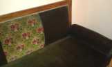Antik bársony kanapé, felújított, 196cm széles