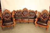 Antik chesterfield,faragott barokk ülőgarnitúra