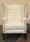 Eredeti chesterfield Quenn Anne barokk bőr fotel. Eredeti chesterfield Quenn Anne barokk bőr fotel.