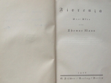 Thomas Mann: Forenza (német) Berlin 1926
