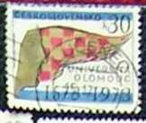Csehszlovák bélyeg Olomouc egyetem 1973 pecsételt