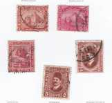 Egyiptom 5 db régi forgalmi bélyeg 1888-1927 (-O-)