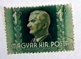 Horthy Miklós kormányzó magyar királyi bélyeg 
