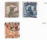 Kína 3 db régi kínai pecsételt bélyeg 1923-1932 év
