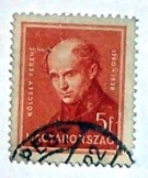 Kölcsey Ferenc 5 fillér magyar bélyeg bélyegzett 