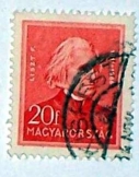 Liszt Ferenc  20 fillér magyar bélyeg bélyegzett
