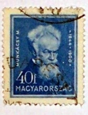 Munkácsy Mihály 40 filléres bélyegzett bélyeg
