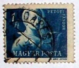 Petőfi Sándor1 forintos magyar posta bé1yeg futott