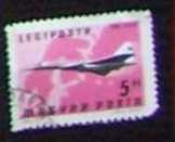 Repülős bélyeg Tu-144 légiposta 1977 pecsételt