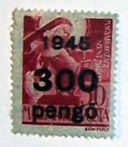 Szent Margit 300 pengős 1945 inflációs bélyeg 