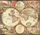 Világtérkép 1680 latin nyelvű másolat reprint