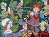 Vitange kézműves munka. Keretezett gobelin Németor