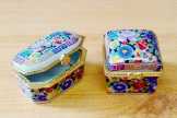 Millefiori ékszeres szelencepár porcelánból