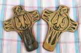 Art Deco bronz keresztelőfeszület korpusz páros Art Deco bronz keresztelőfeszület korpusz páros