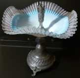 Musterschutz asztalközép tálaló (24 cm, cca. 1900)