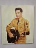 ELVIS PRESLEY GITÁRRAL RITKA FESTMÉNY, szignált