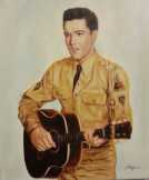 ELVIS PRESLEY GITÁRRAL RITKA FESTMÉNY, szignált