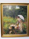 Nő napernyővel 60x70