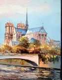 PÁRIZS, NOTRE DAME FESTMÉNY, TÁJKÉP OLAJFESTMÉNY 
