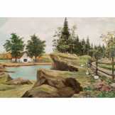 Tanya a vízparton. Az 1960-s években készült natur