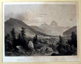  Bergsturz és Goldau hegycsúcsok nyomat