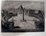 Vatikáni Szent Péter tér  Rómában metszeten