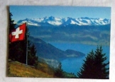 Svájci postatiszta képeslap Rigi panoráma